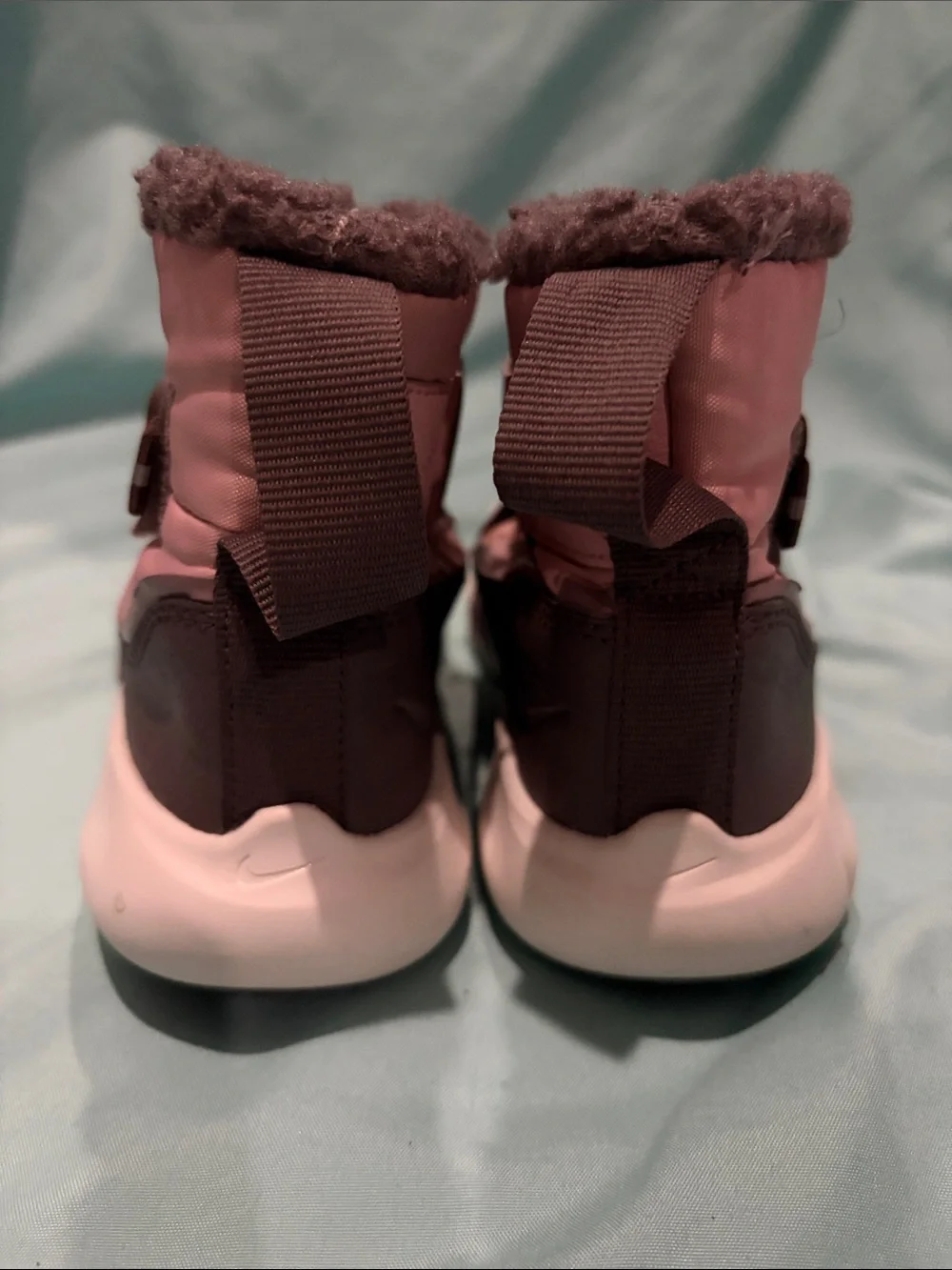 Nike Pink and Gray Kids Winter Booties